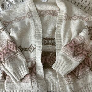 Abercrombie Kids Cream and Pink Cardigan
